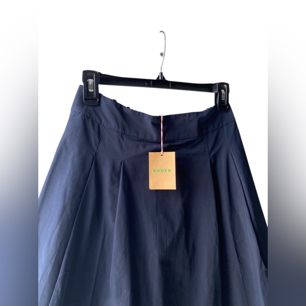 NWT Boden Taffeta Pull On Midi Skirt In Navy Sz 6R - Picture 4 of 9